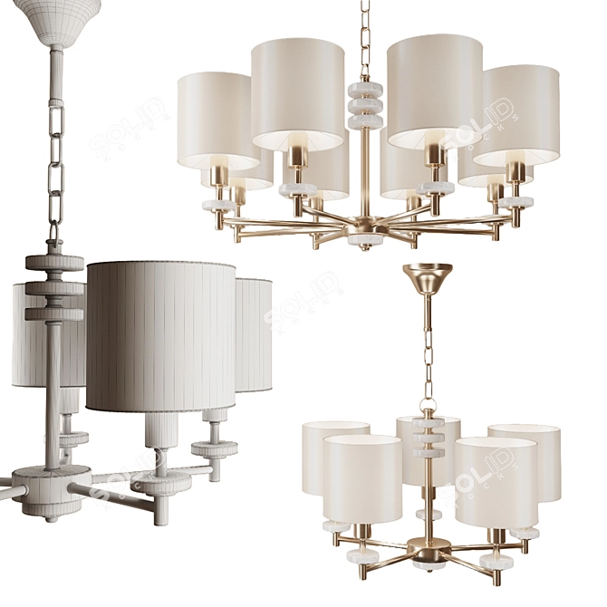 Elegant Gold Chandelier: Freya Tiana 3D model image 2