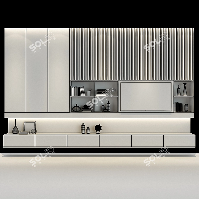 Modern Wood Cabinet Furniture 3D model image 3