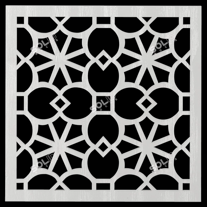 Square Carved Panel: Decorative, Versatile & Elegant 3D model image 1