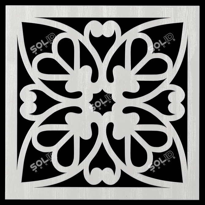 Square Carved Panel: Decorative, Versatile & Elegant 3D model image 2