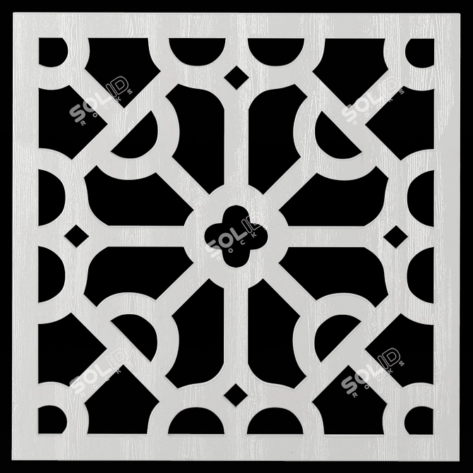 Square Carved Panel: Decorative, Versatile & Elegant 3D model image 4