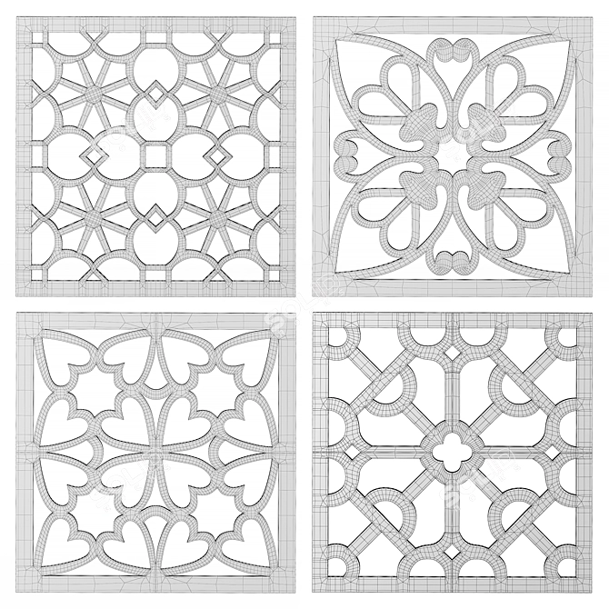 Square Carved Panel: Decorative, Versatile & Elegant 3D model image 5