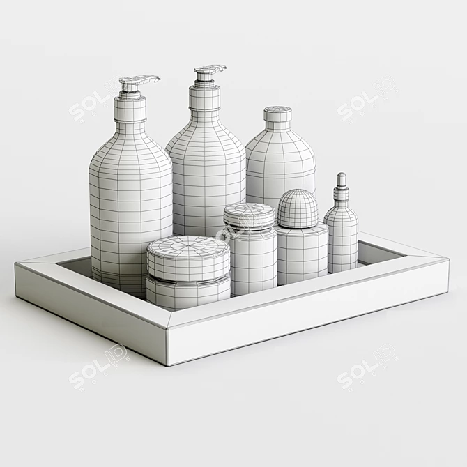 Modern Bathroom Accessories Set 3D model image 2