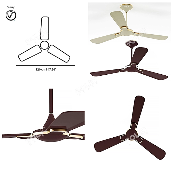 Havells Enticer: Luxury Ceiling Fan 3D model image 9