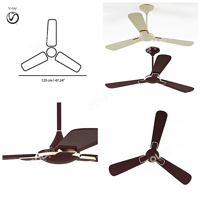 Havells Enticer: Luxury Ceiling Fan 3D model image 11