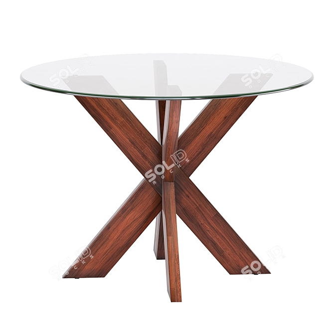 Modern Simon X Dining Table 3D model image 1