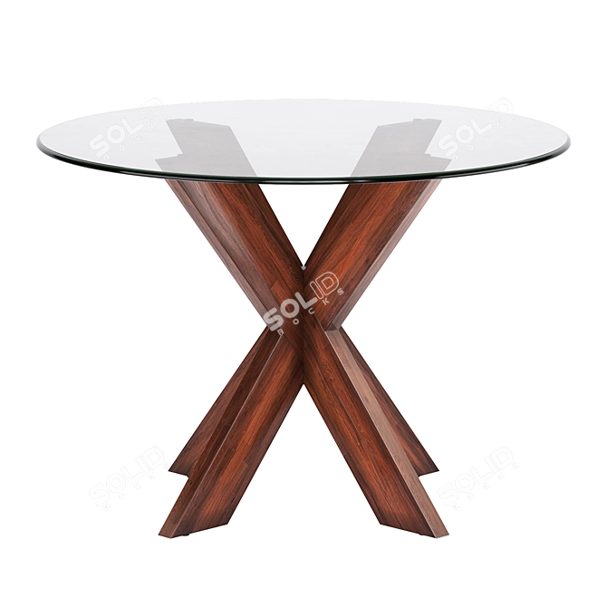 Modern Simon X Dining Table 3D model image 2