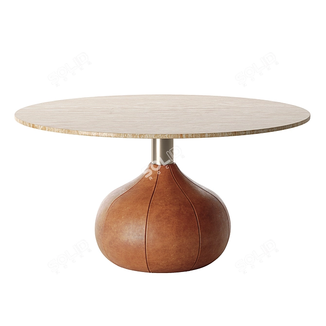 Elegant Travertine Dining Table 3D model image 1