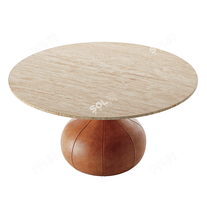 Elegant Travertine Dining Table 3D model image 2