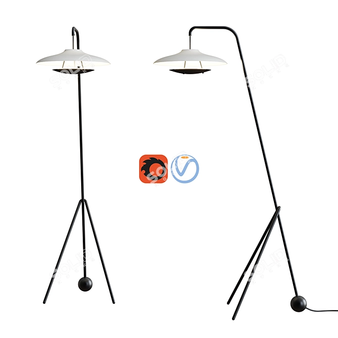 Stellar Haro Floor Lamp: Sleek Design, Perfect for Any Room! 3D model image 4