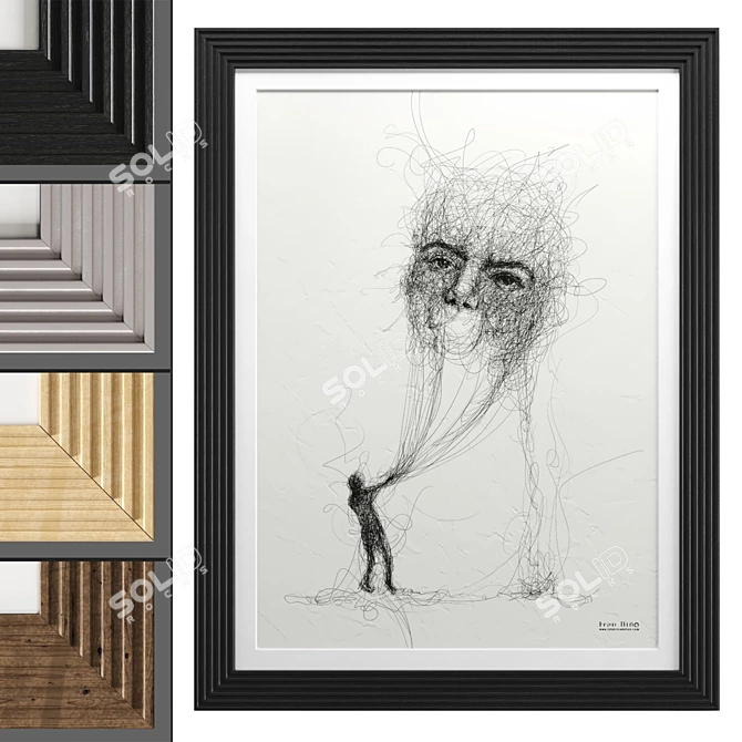  Modern Art Frames Set 3D model image 2