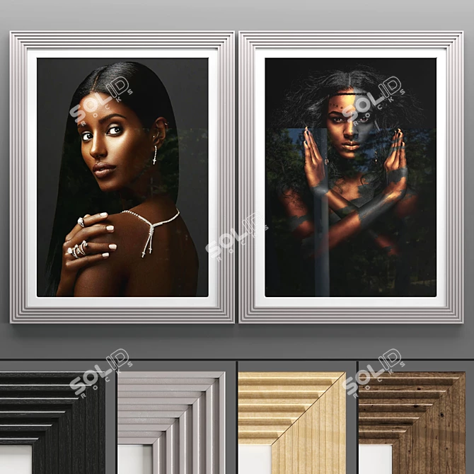 Elegant Art Frames Set 3D model image 1