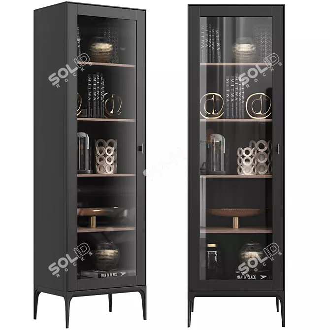 Verona Showcase with Decorative Shelves by Dantone Home 3D model image 1