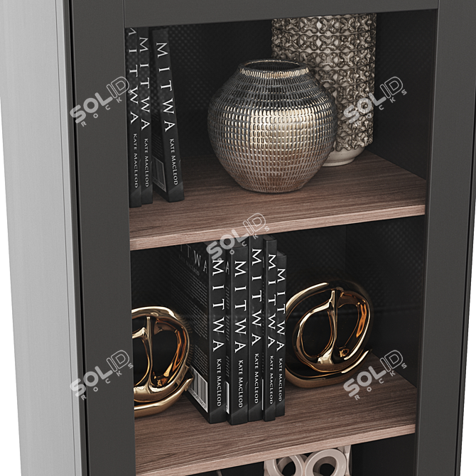 Verona Showcase with Decorative Shelves by Dantone Home 3D model image 2