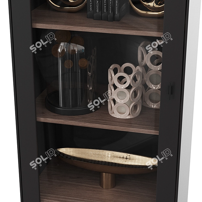 Verona Showcase with Decorative Shelves by Dantone Home 3D model image 3