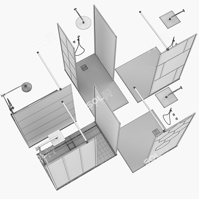 Modern Shower Panels Set - West One Bathrooms 109 3D model image 5
