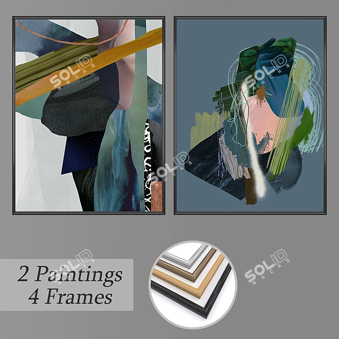 Artistic Wall Decor Set 3D model image 1