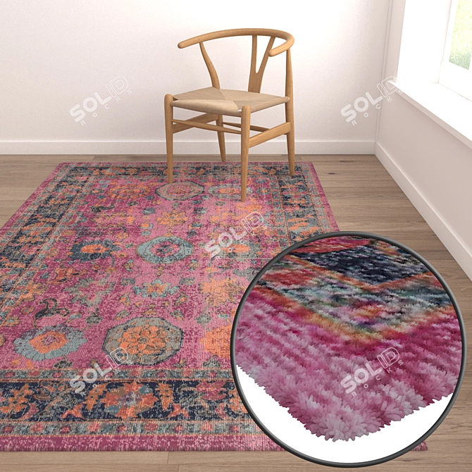 High-Quality Carpet Set: 3 Variants 3D model image 5