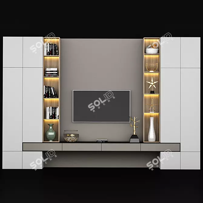 Sleek TV Set - 450cm x 300cm x 50cm 3D model image 1