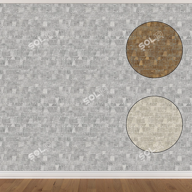 Seamless Wallpaper Set: 3 Textures 3D model image 1