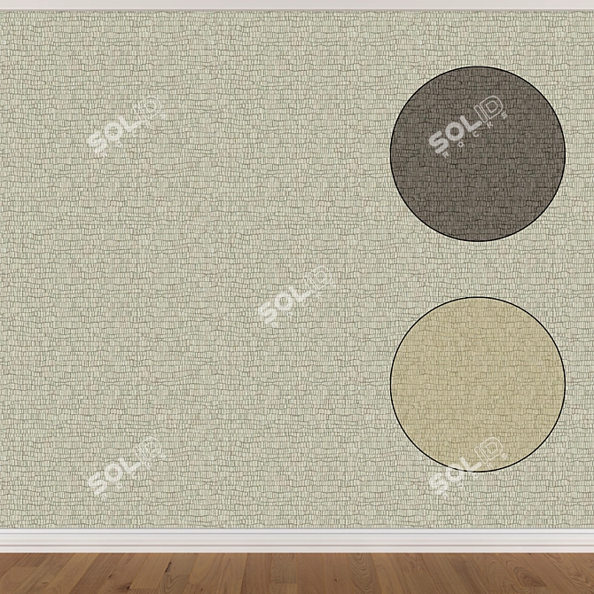 Seamless Wallpaper Set: 3 Colors 3D model image 1