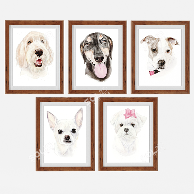 Pet Portrait Framed Art 3D model image 2