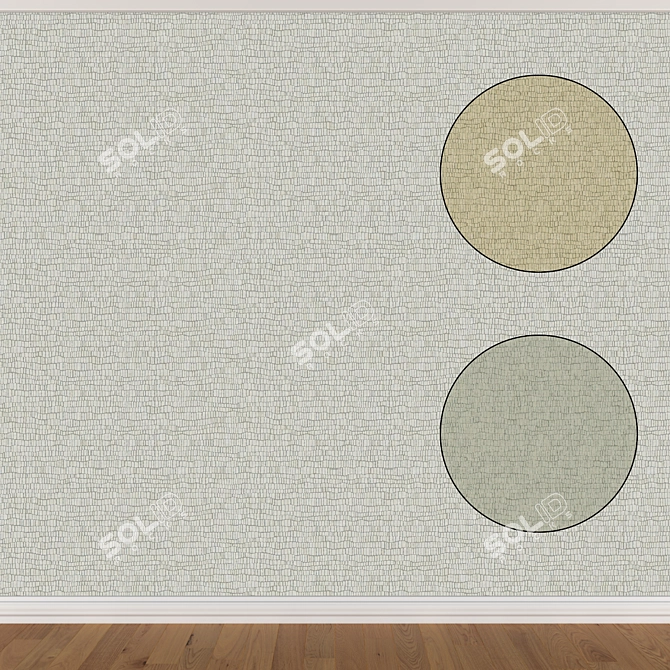 Seamless Wallpaper Set: 3 Colors & Textures 3D model image 1