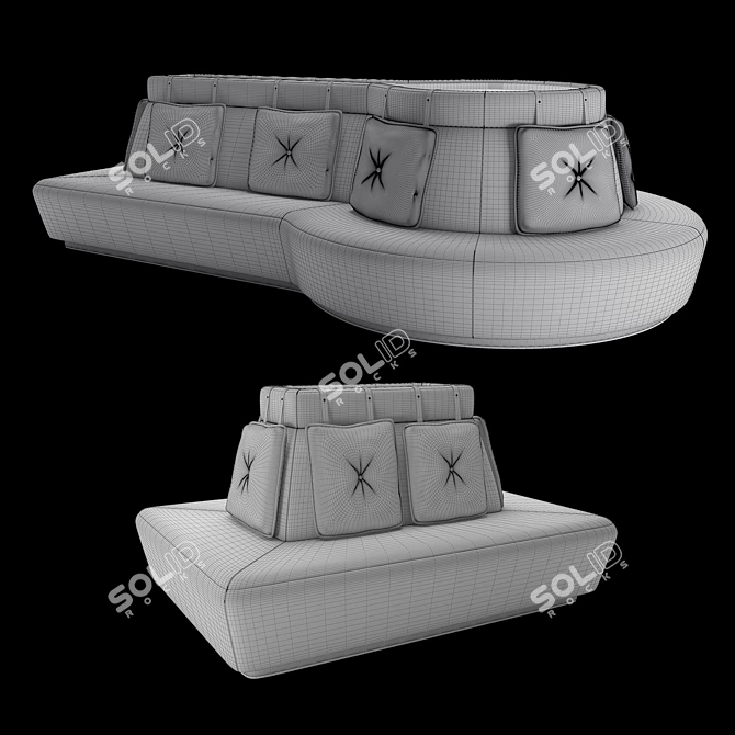 Cozy Dinner Sofa Seating 3D model image 3