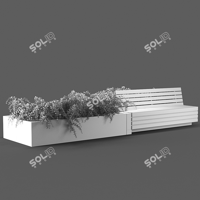 Sleek Poly Bench 3D model image 3