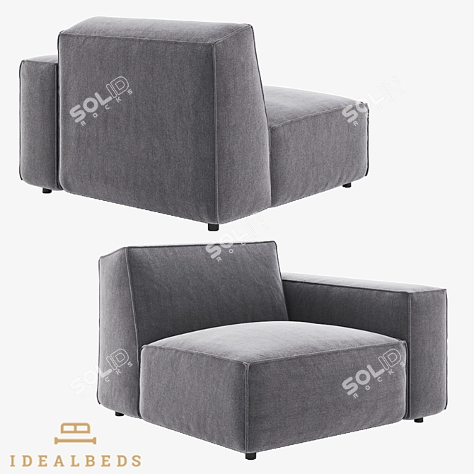 Title: Modular Arm Chair: Sleek Design & Plush Comfort 3D model image 1