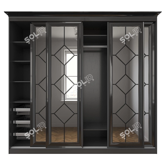 Sleek Sliding Wardrobe with SKM-80 System 3D model image 1