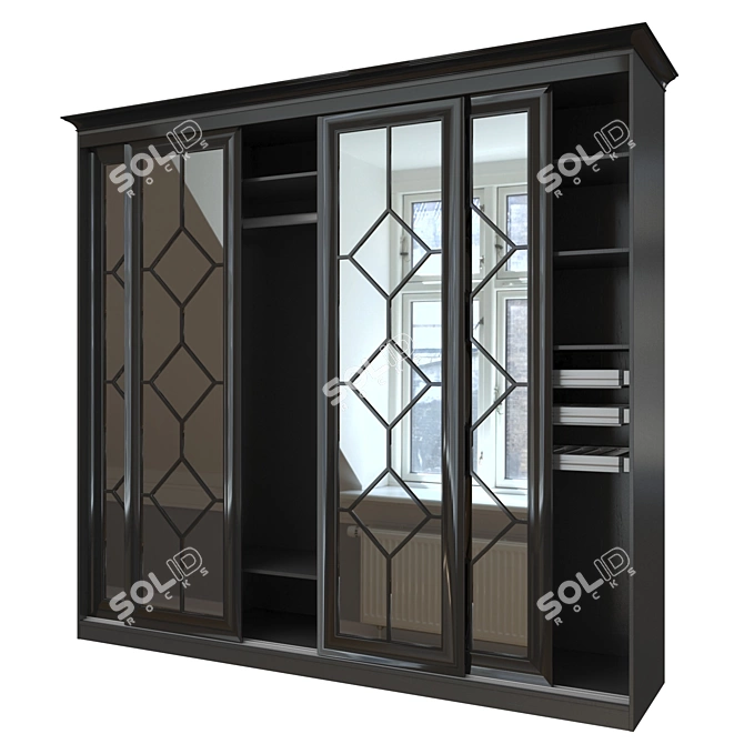 Sleek Sliding Wardrobe with SKM-80 System 3D model image 3