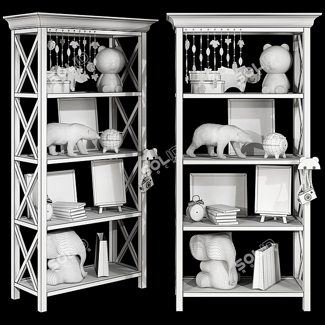 Modern Kids Bookshelf: Organize with Style 3D model image 3