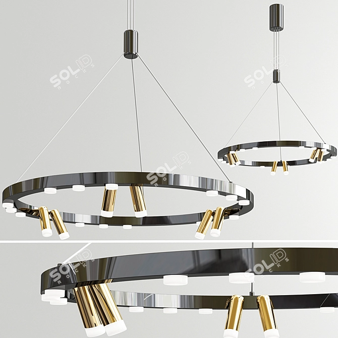 Elegant Odeon Beveren Chandelier 3D model image 1