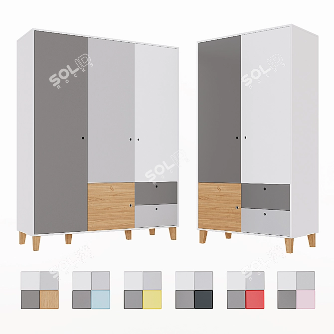 Concept Cabinet Set - Colorful Storage Solution 3D model image 1