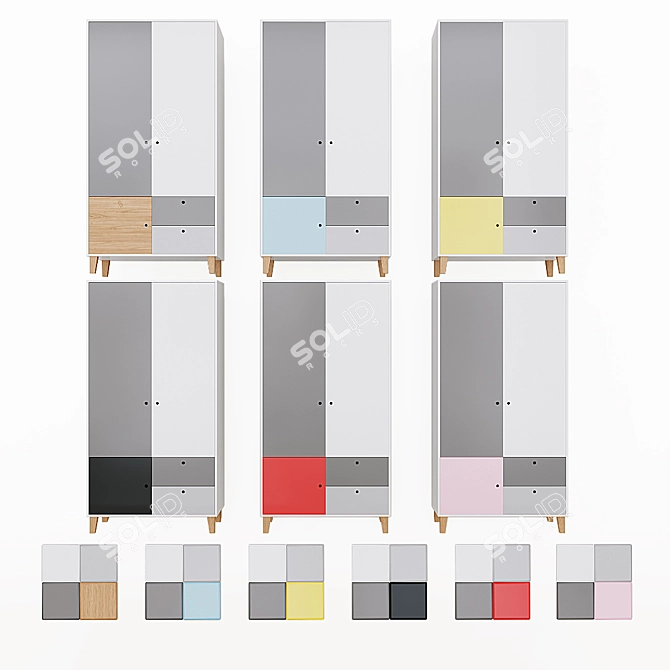 Concept Cabinet Set - Colorful Storage Solution 3D model image 3