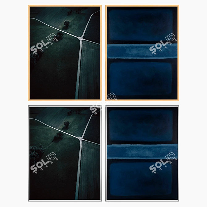 Elegant Wall Art Set with Frame Options 3D model image 3