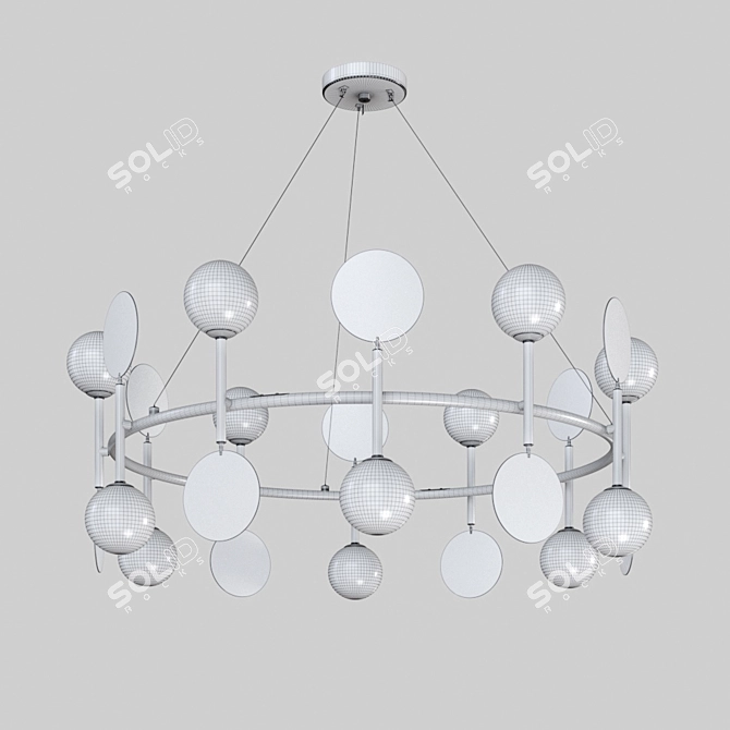 Elegant Glass and Metal Chandelier 3D model image 3