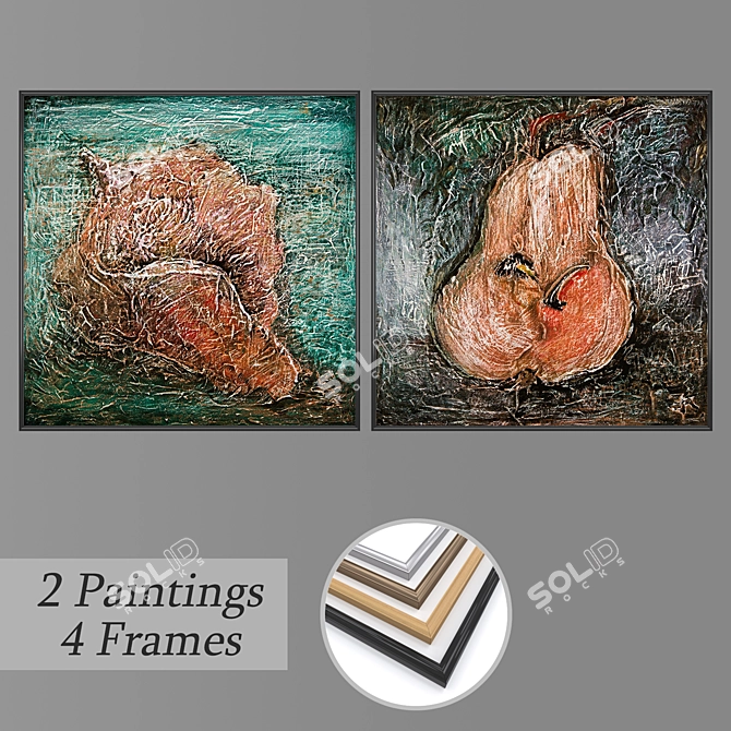 Gallery Frames Collection: Set of 2 Wall Pictures 3D model image 1