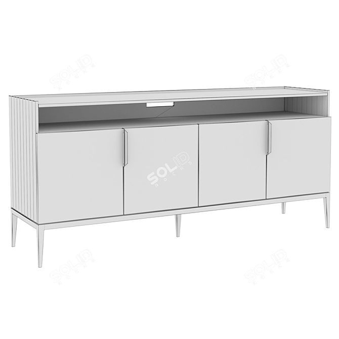 Urban Stylish Media Console with 4 Swinging Fronts 3D model image 3