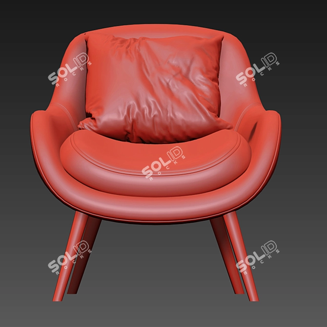 Stone Mid Century Elaine Chair 3D model image 3