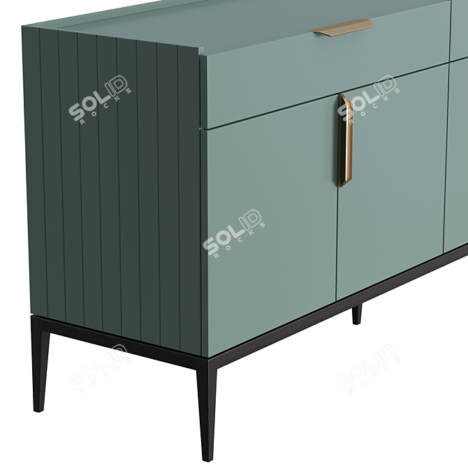 Modern Metropolitan Buffet: 2 Drawers, 4 Swinging Doors 3D model image 2