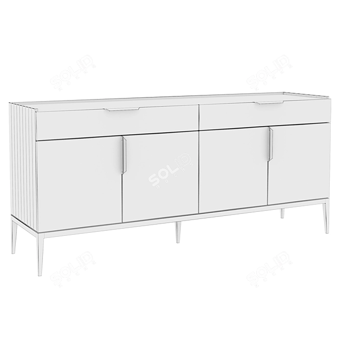 Modern Metropolitan Buffet: 2 Drawers, 4 Swinging Doors 3D model image 3