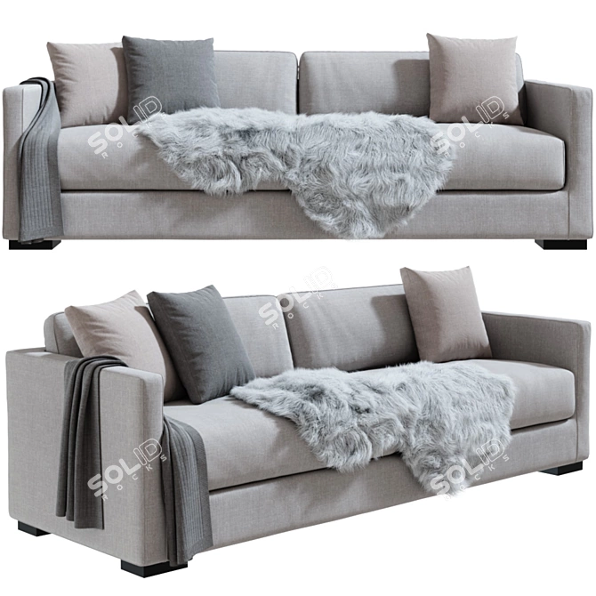 Modern Belmon Sofa: 240cm Meridiani 3D model image 1