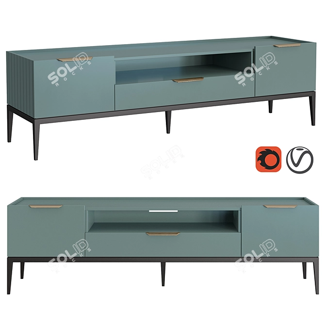 Modern Metropolitan TV Cabinet 3D model image 4