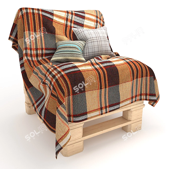 Rustic Pallet Armchairs 3D model image 4