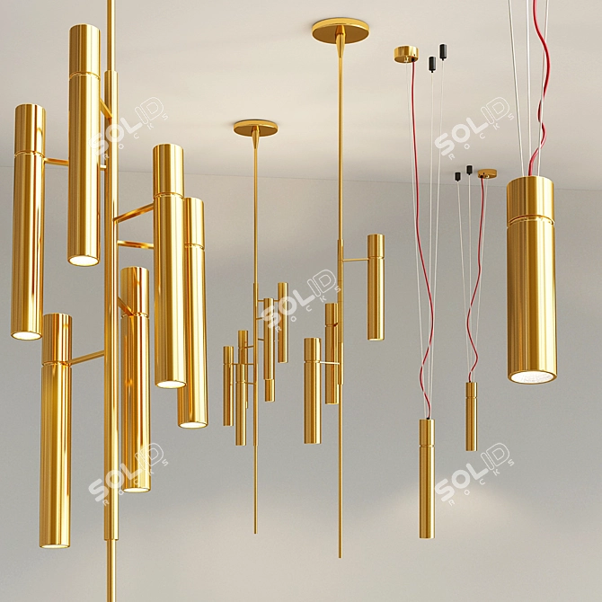 Sleek Tube Lighting Collection 3D model image 3