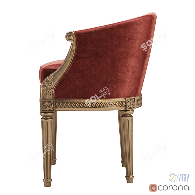 Stylish Pozzoli Armchair 3D model image 3