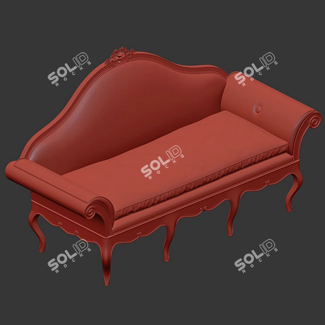 Elegant Venetian Carved Sofa 3D model image 2