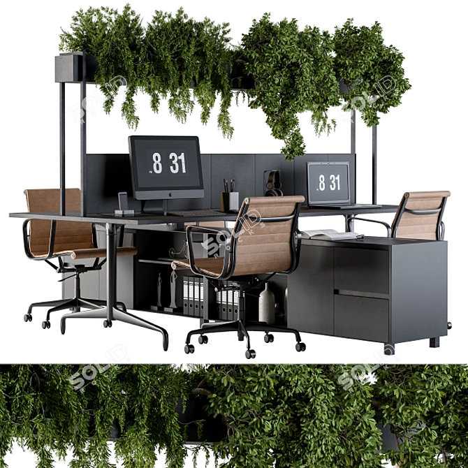 Title: Elegant Office Furniture Set 3D model image 1